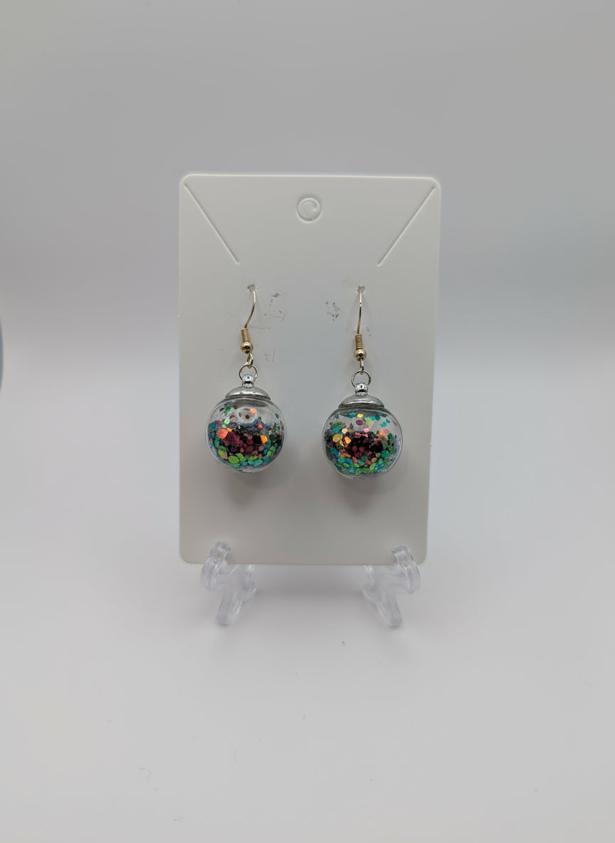 Aurora Borealis Glitter Globe Earrings
