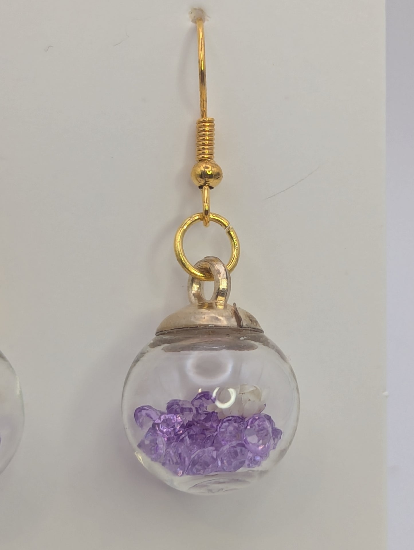 Petal & Amethyst Garden Globe Earrings