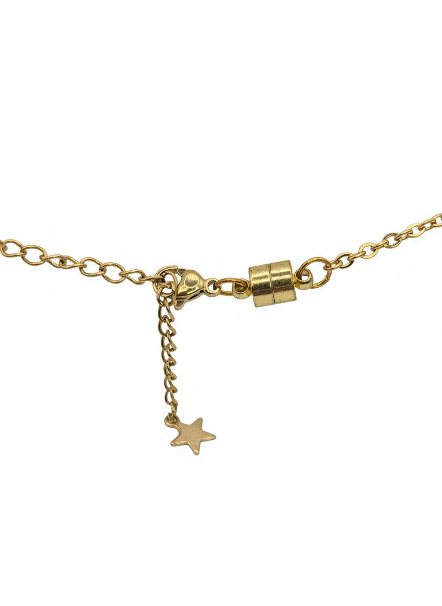 Regal Purple Rhinestone Globe Bracelet on Gold Chain
