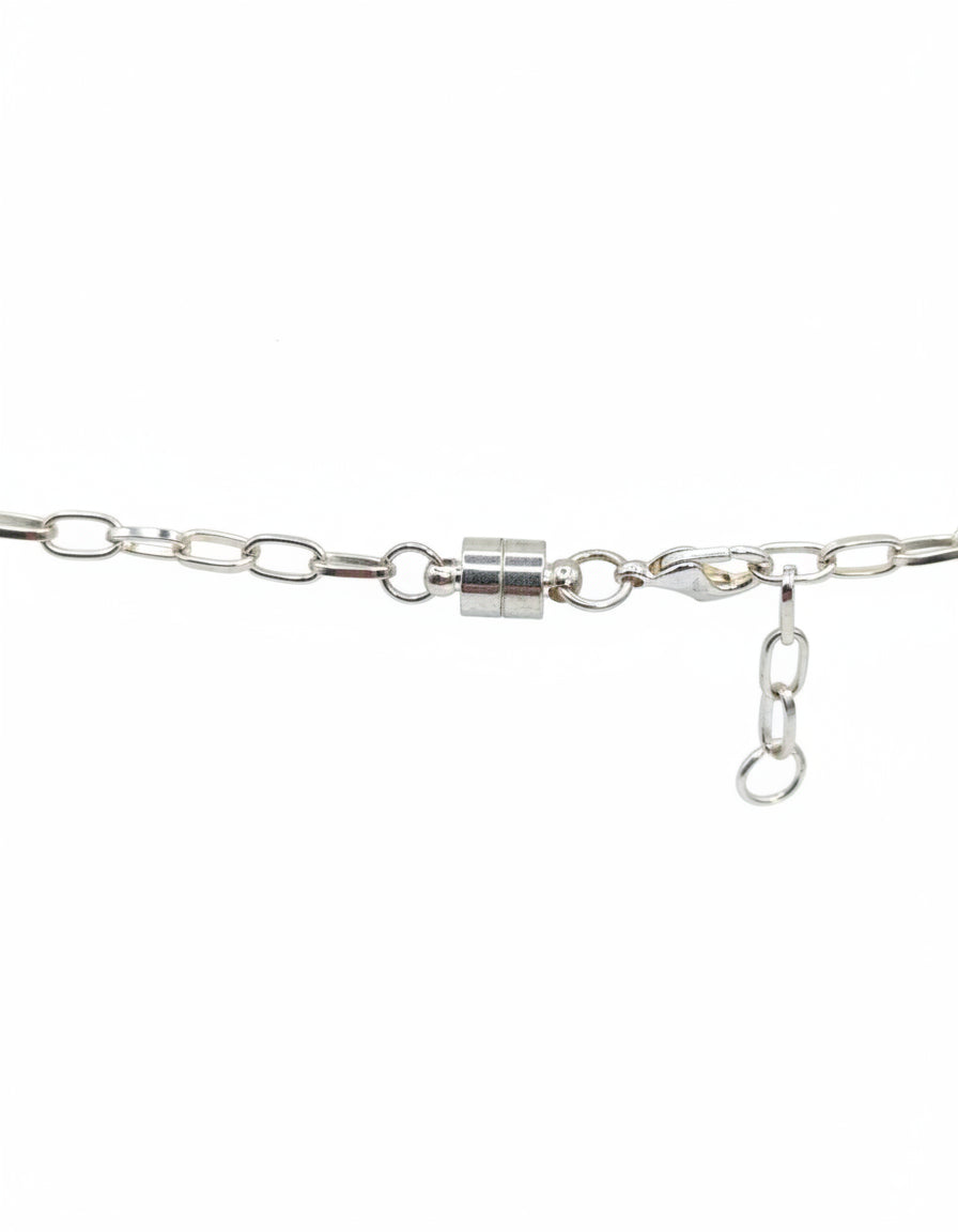 Aquamarine Star Glitter Globe on Adjustable Silver Chunky Chain Bracelet