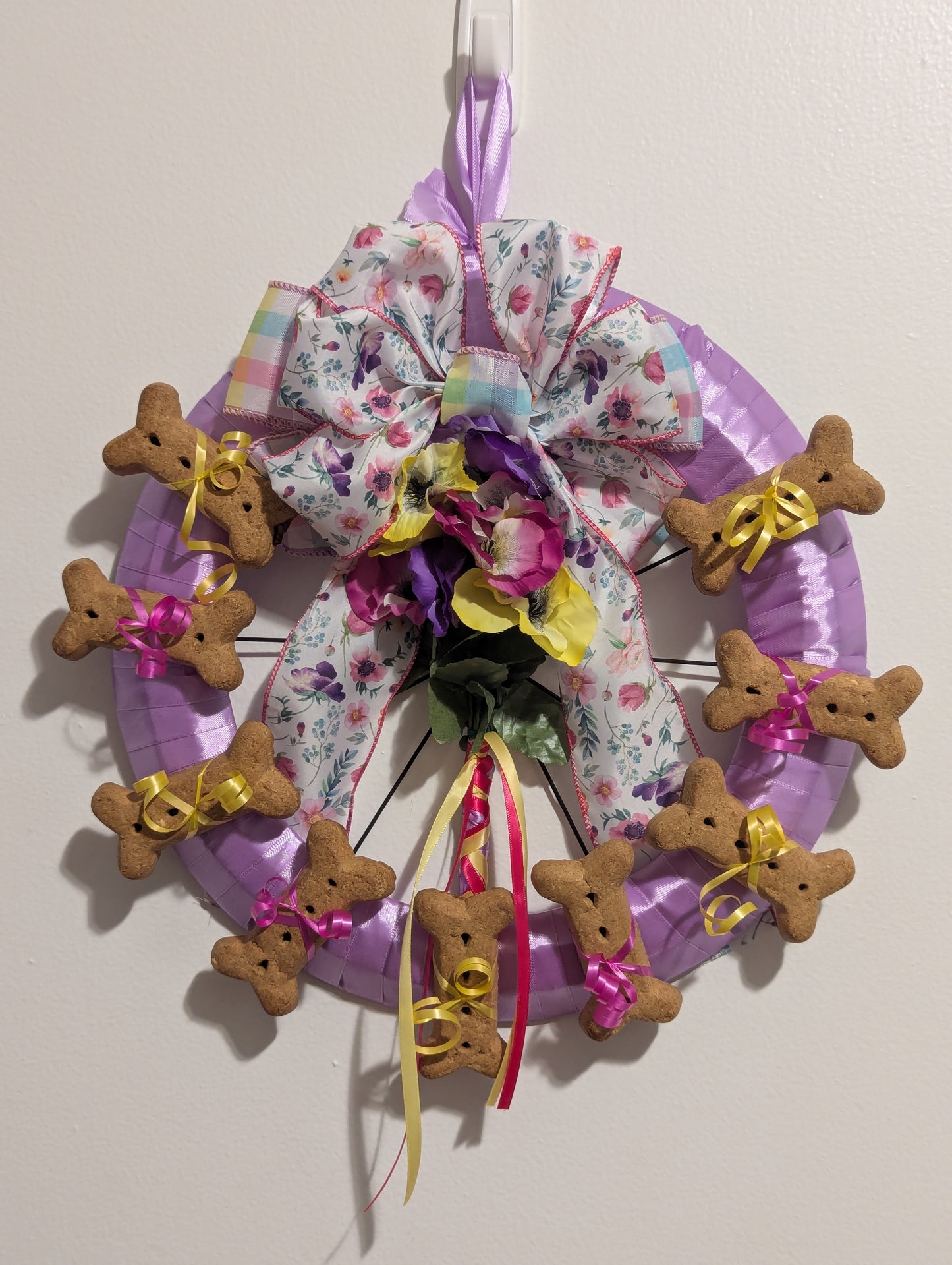 Pansy Bouquet Dog Cookie Wreath