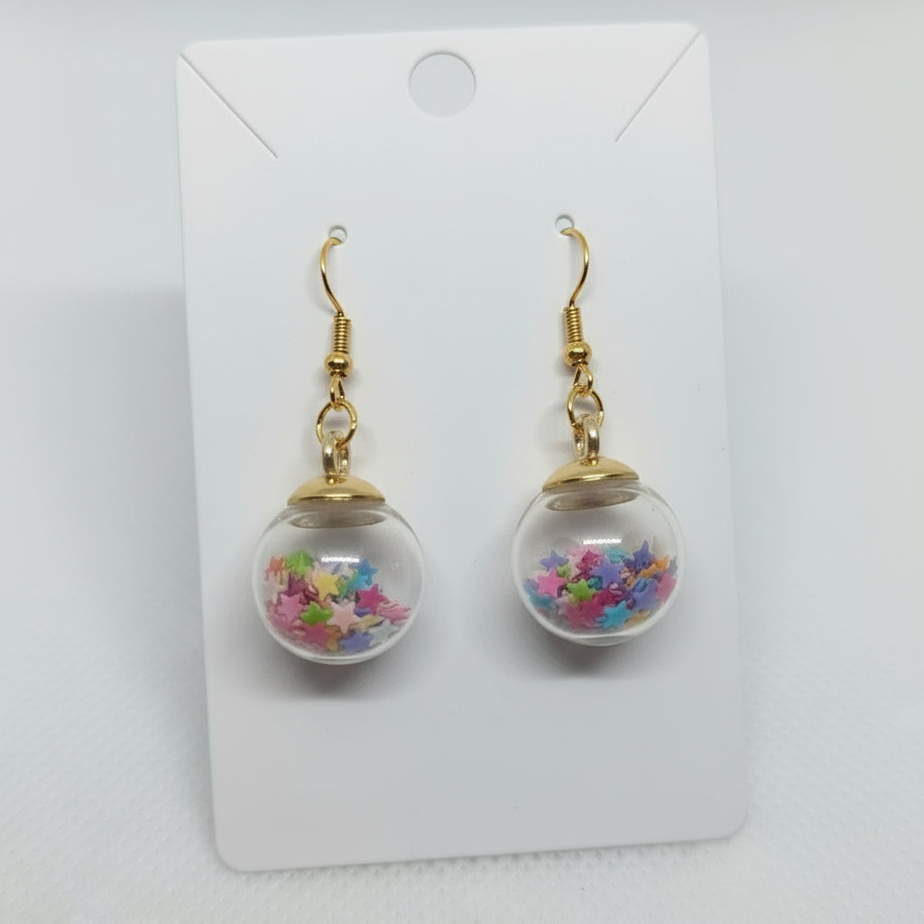 Starburst Rainbow Glitter Earrings