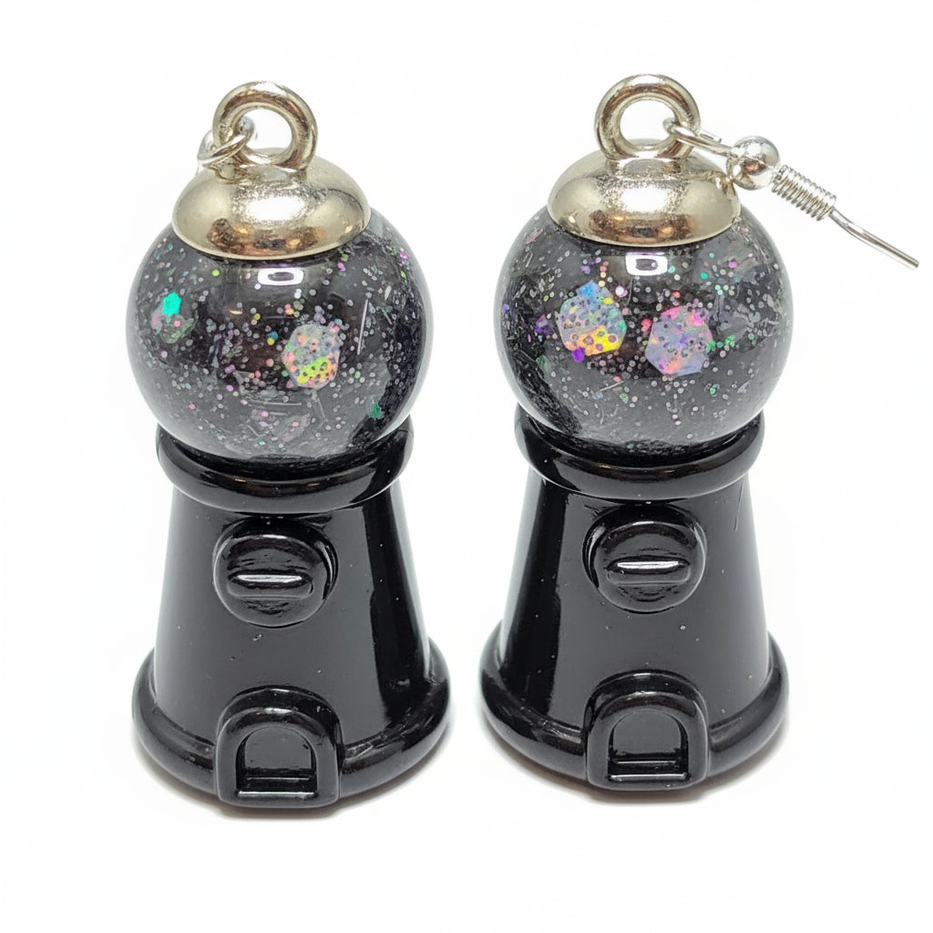 Gothic Gumball Machine Glitter Earrings
