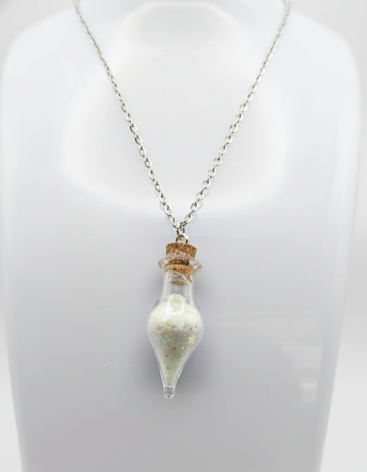 Glow In The Dark Pick Your Poison Vial Necklace on Stainless Steel Chain