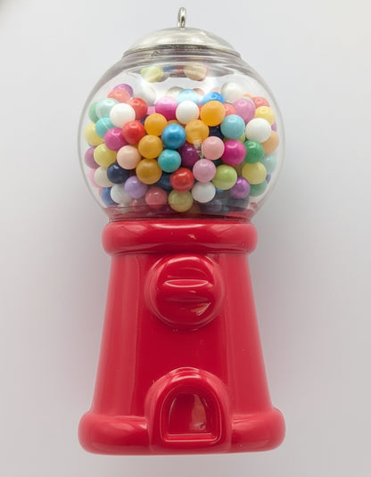 Retro Red Gumball Machine Necklace on Stainless Steel Chain