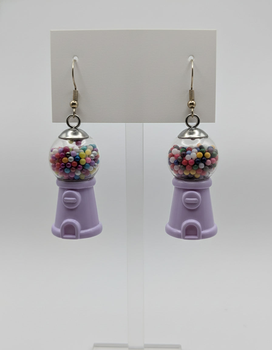 Retro Lavender Gumball Machine Earrings