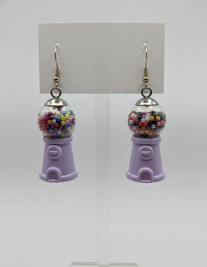 Retro Lavender Gumball Machine Earrings