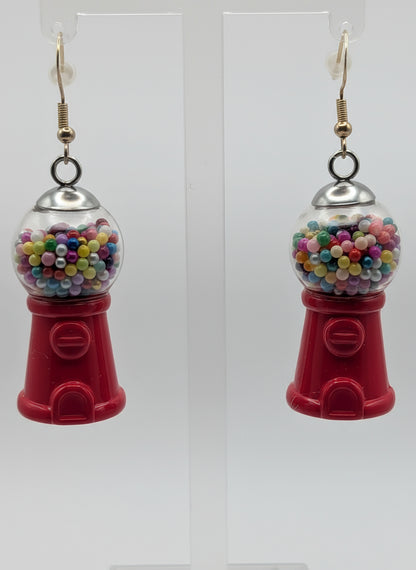 Retro Red Gumball Machine Earrings