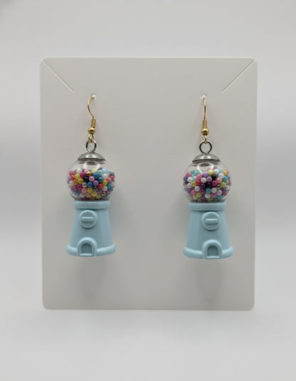 Retro Blue Gumball Machine Earrings