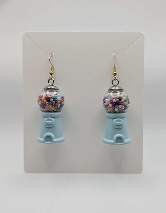 Retro Blue Gumball Machine Earrings