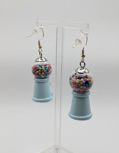 Retro Blue Gumball Machine Earrings