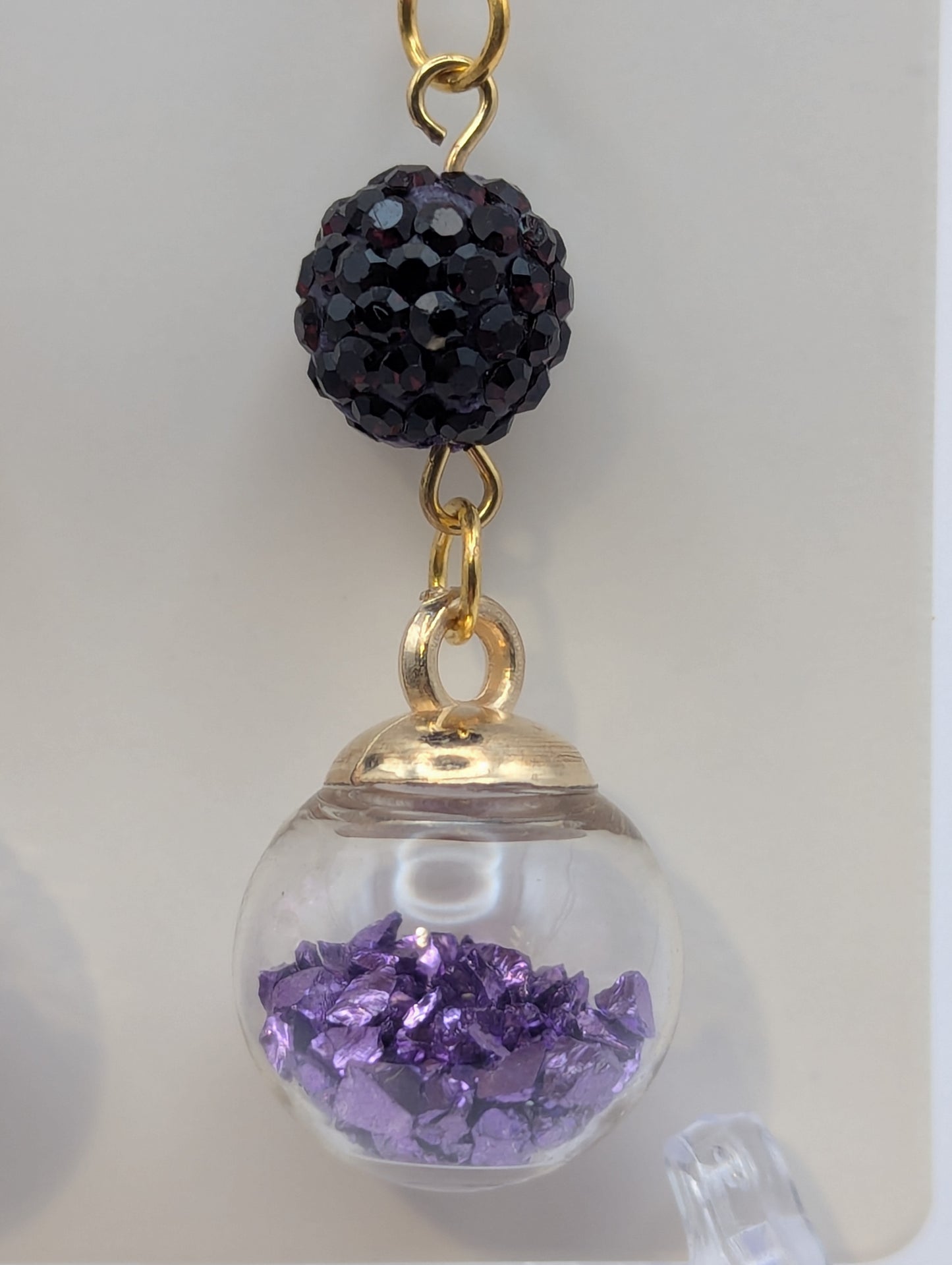 Amethyst Glitter & Bead Earrings
