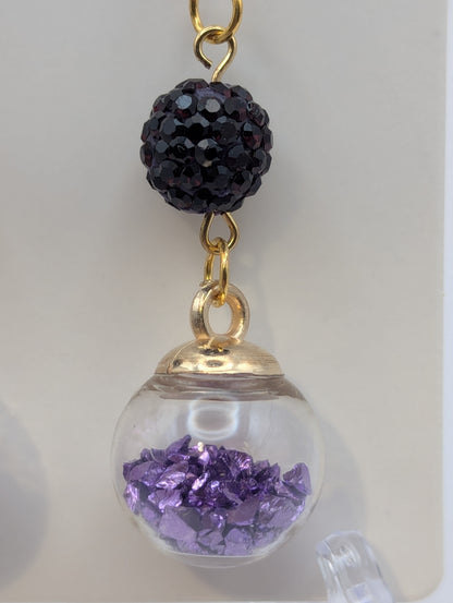 Amethyst Glitter & Bead Earrings