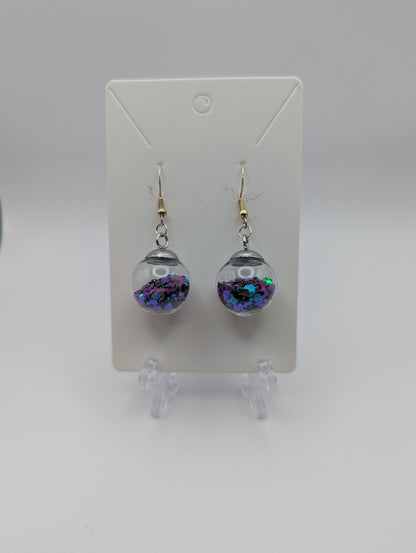 Nightswimming Glitter Globe Earrings