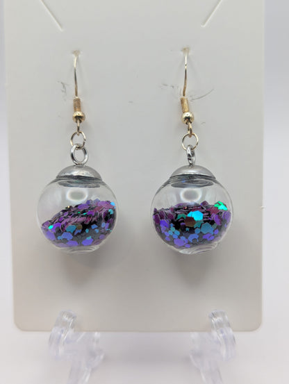 Nightswimming Glitter Globe Earrings