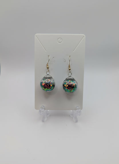 Aurora Borealis Glitter Globe Earrings
