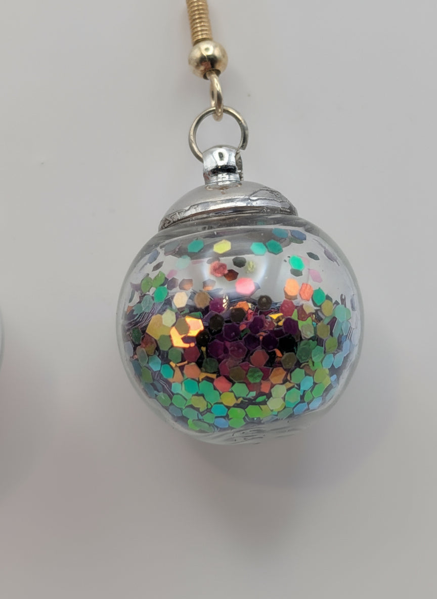 Aurora Borealis Glitter Globe Earrings