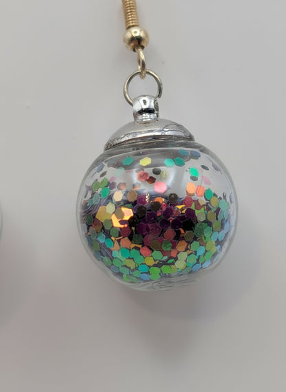 Aurora Borealis Glitter Globe Earrings