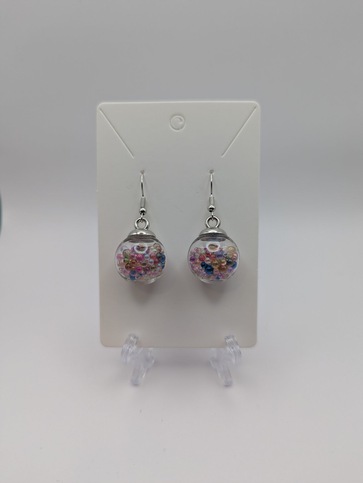 Colorful Watercolor Bead Globe Earrings