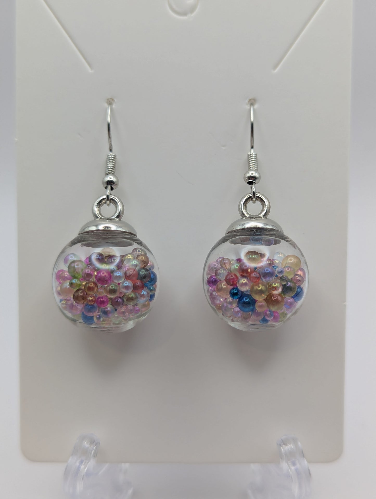 Colorful Watercolor Bead Globe Earrings