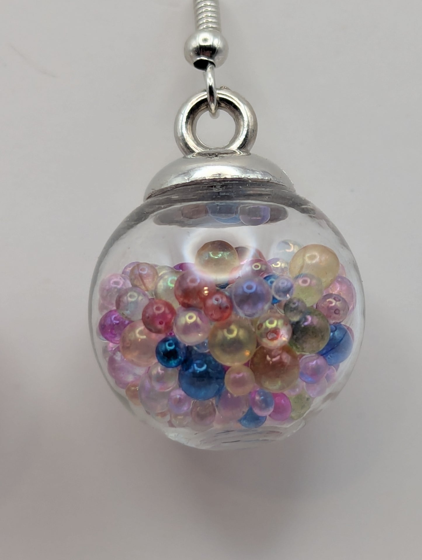 Colorful Watercolor Bead Globe Earrings