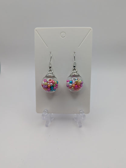 Vibrant Faux Pearl Globe Earrings