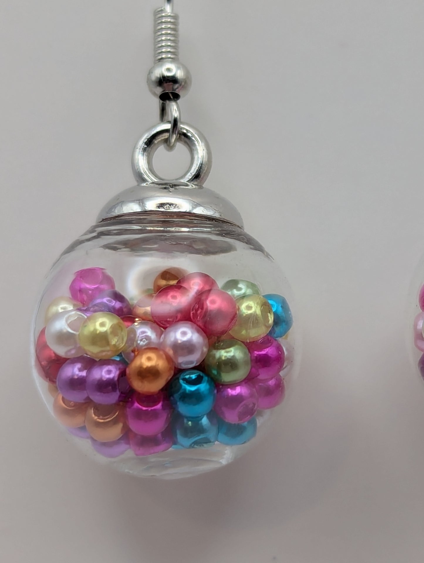 Vibrant Faux Pearl Globe Earrings