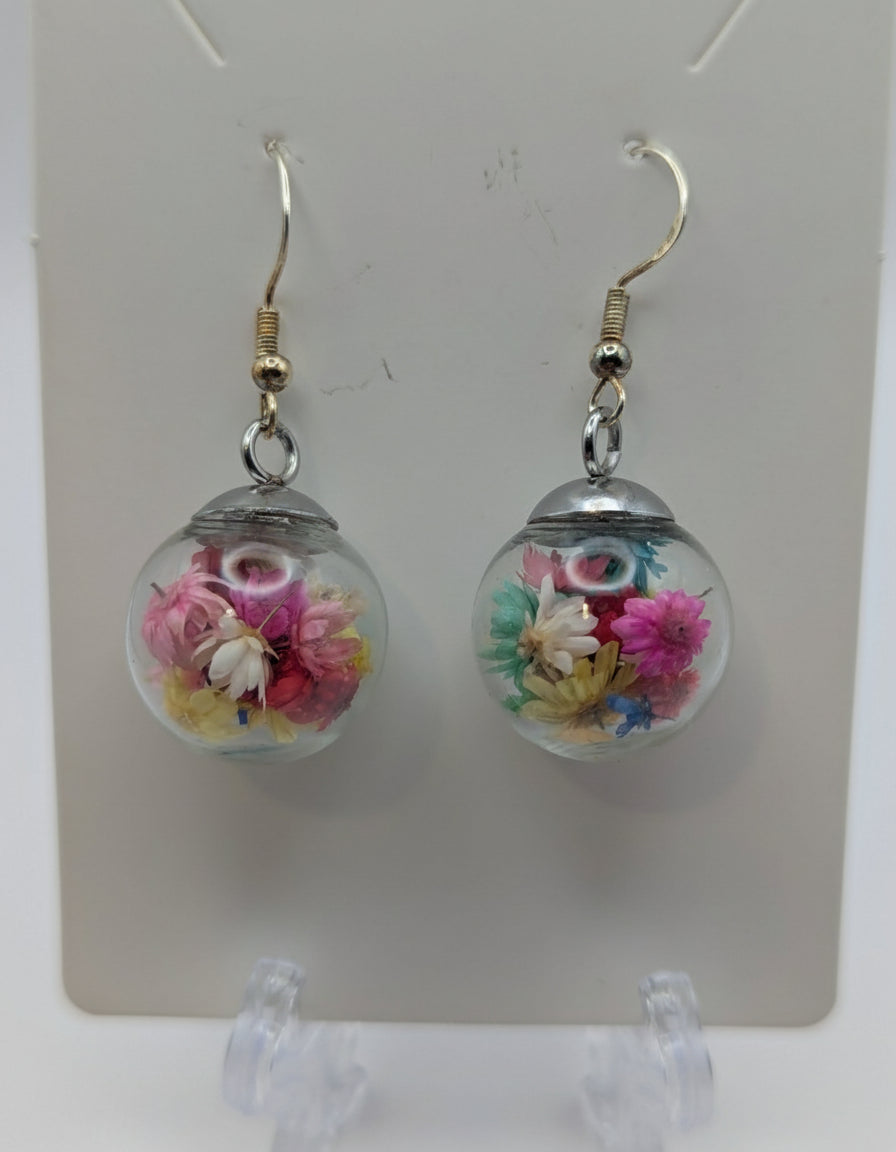 Dried Bloom Large Globe Earrings