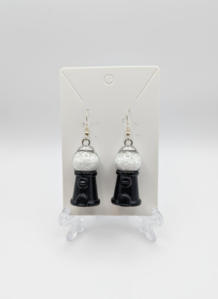 Black & White Halloween Gumball Machine Earrings