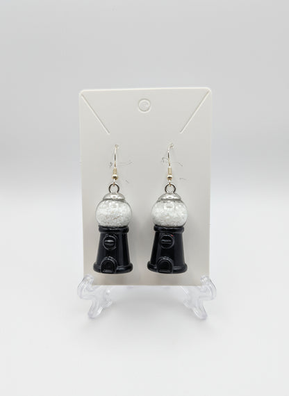 Black & White Halloween Gumball Machine Earrings