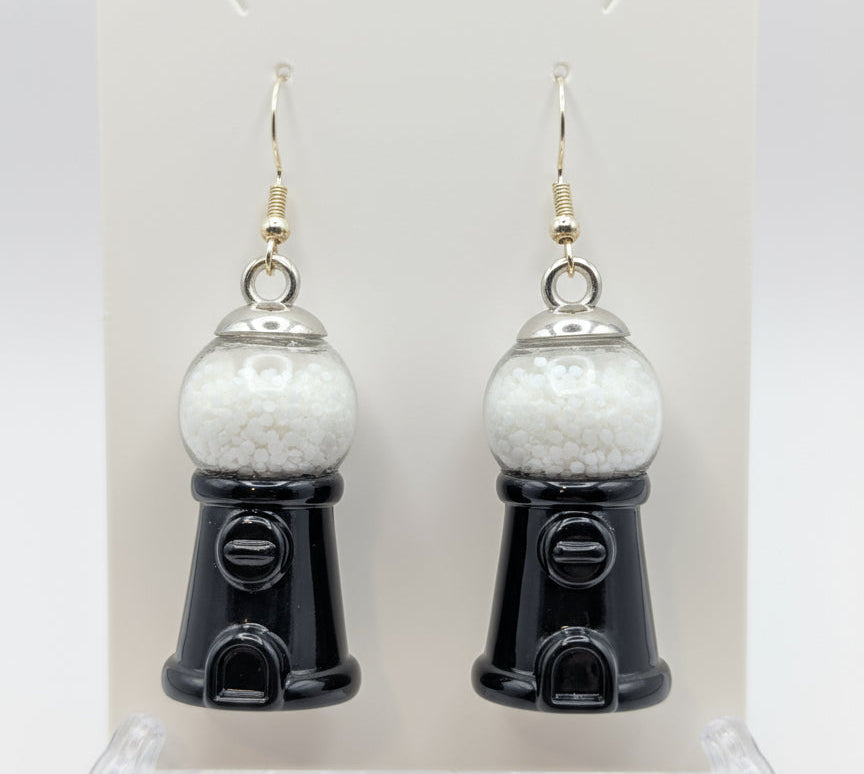 Black & White Halloween Gumball Machine Earrings