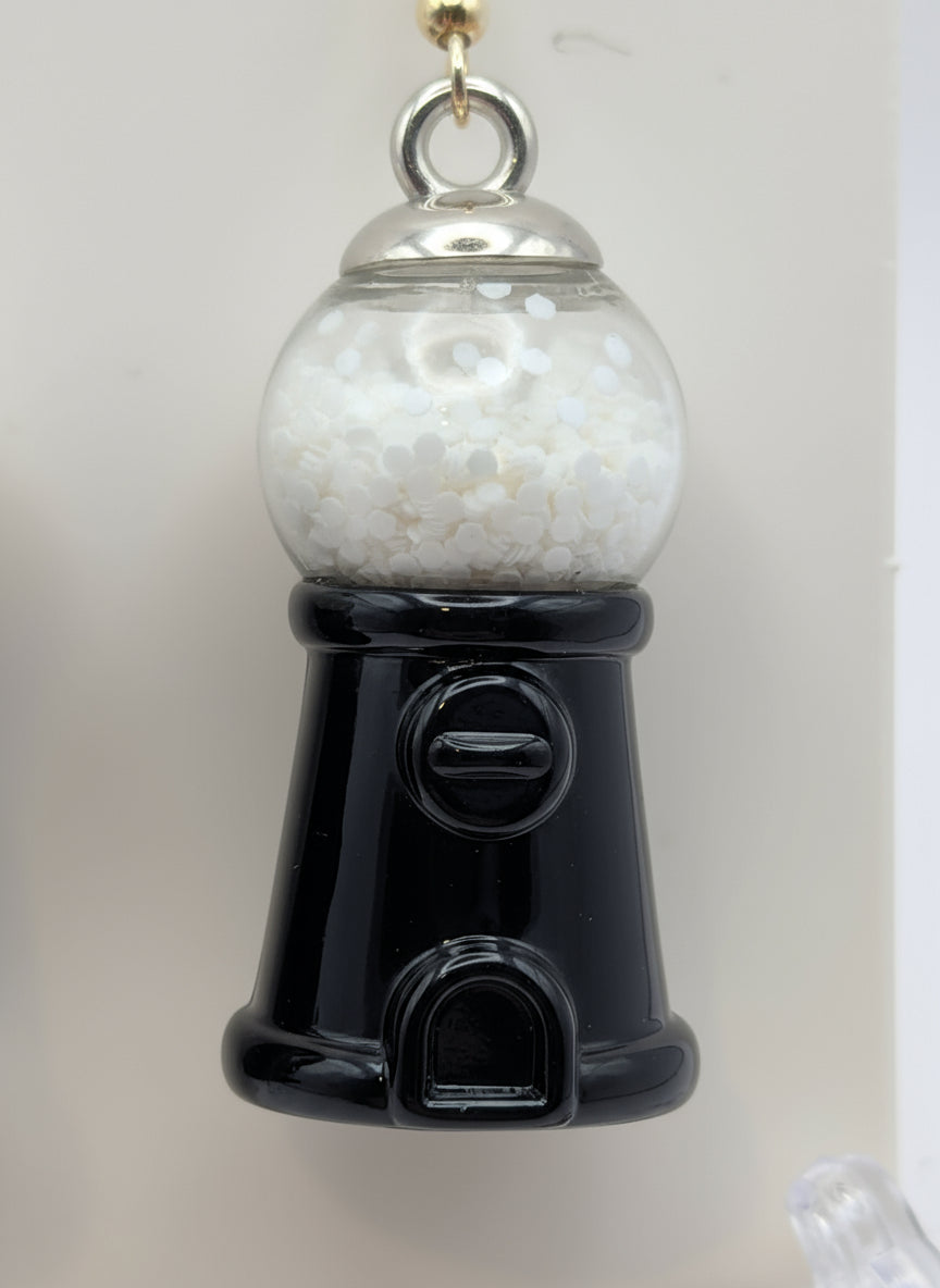 Black & White Halloween Gumball Machine Earrings