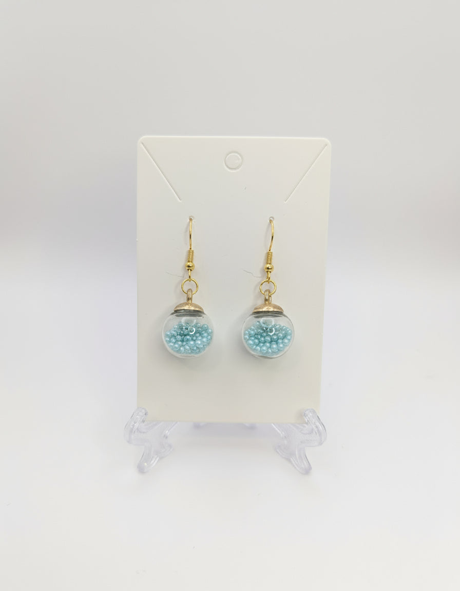 Robin's Egg Blue Millibeads Globe Earrings