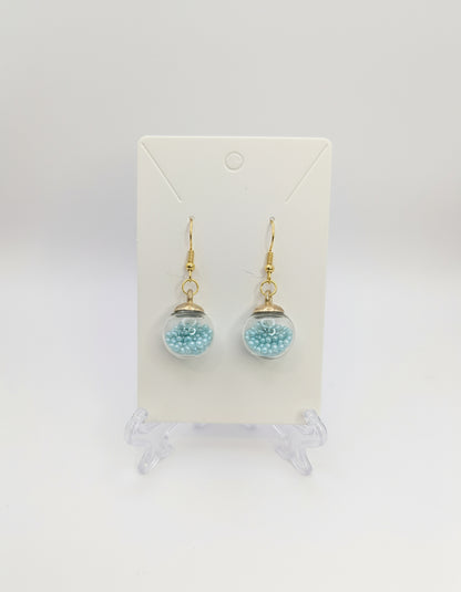 Robin's Egg Blue Millibeads Globe Earrings
