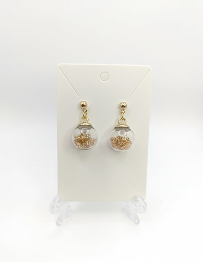 Cappuccino Rhinestones Globe Post Earrings