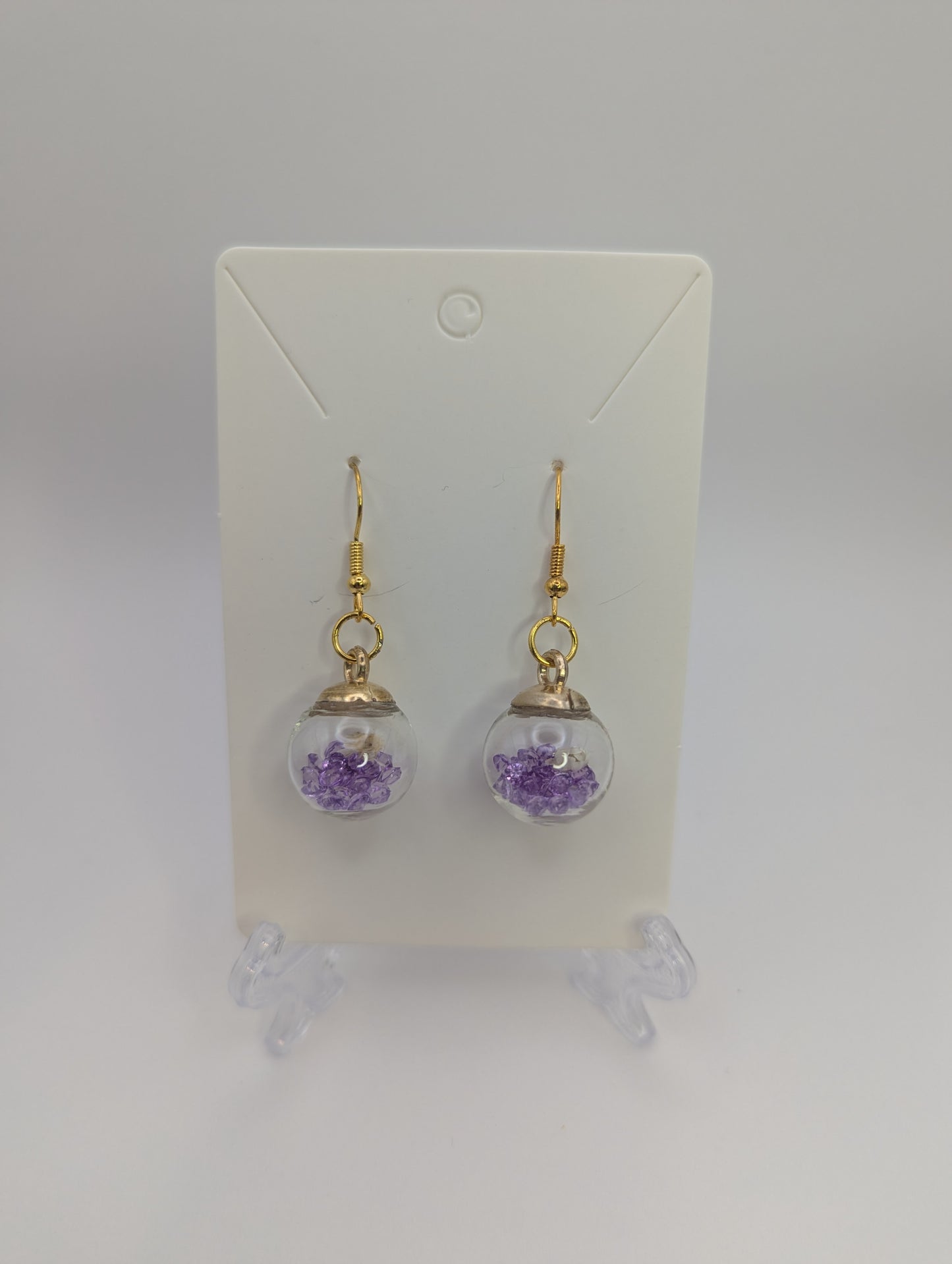 Petal & Amethyst Garden Globe Earrings