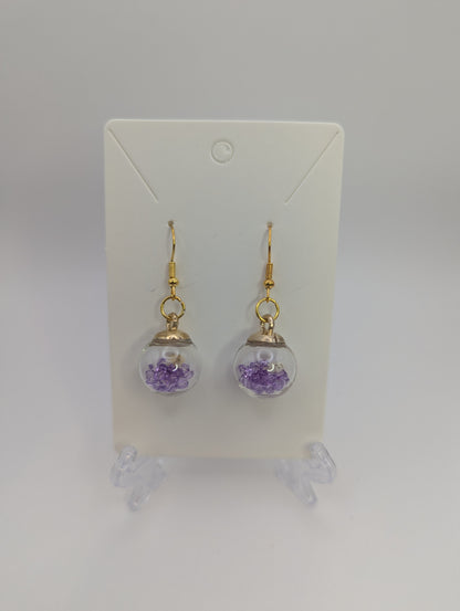 Petal & Amethyst Garden Globe Earrings