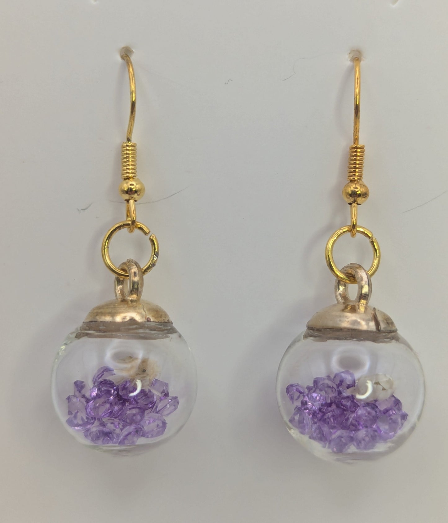Petal & Amethyst Garden Globe Earrings