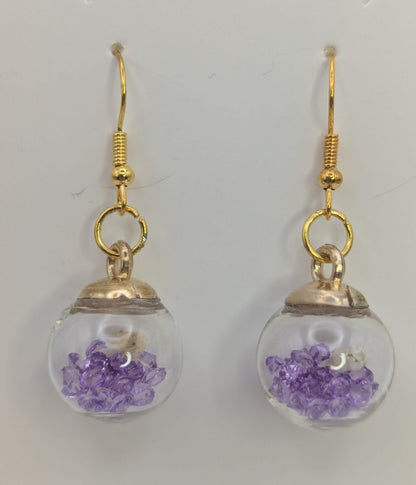 Petal & Amethyst Garden Globe Earrings