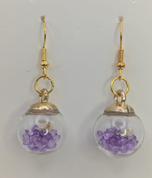 Petal & Amethyst Garden Globe Earrings