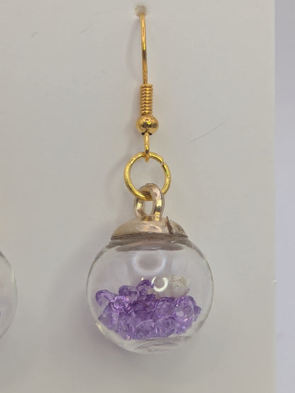 Petal & Amethyst Garden Globe Earrings