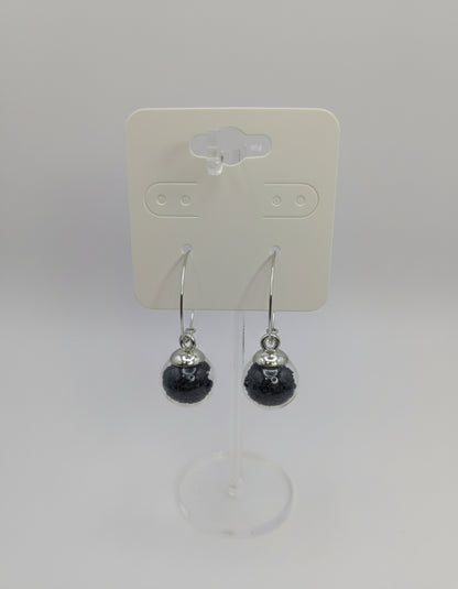 Black Glitter Globes on Large Steel Hoops