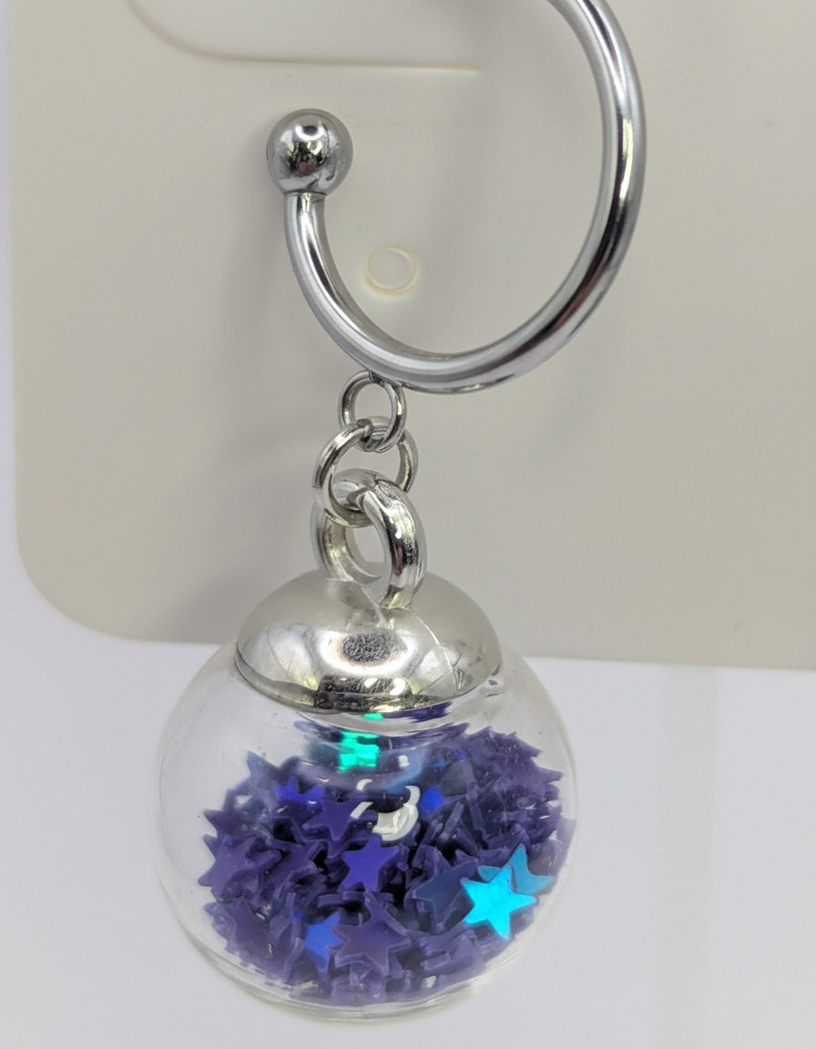 Royal Blue Glitter Globes on Steel Hoops