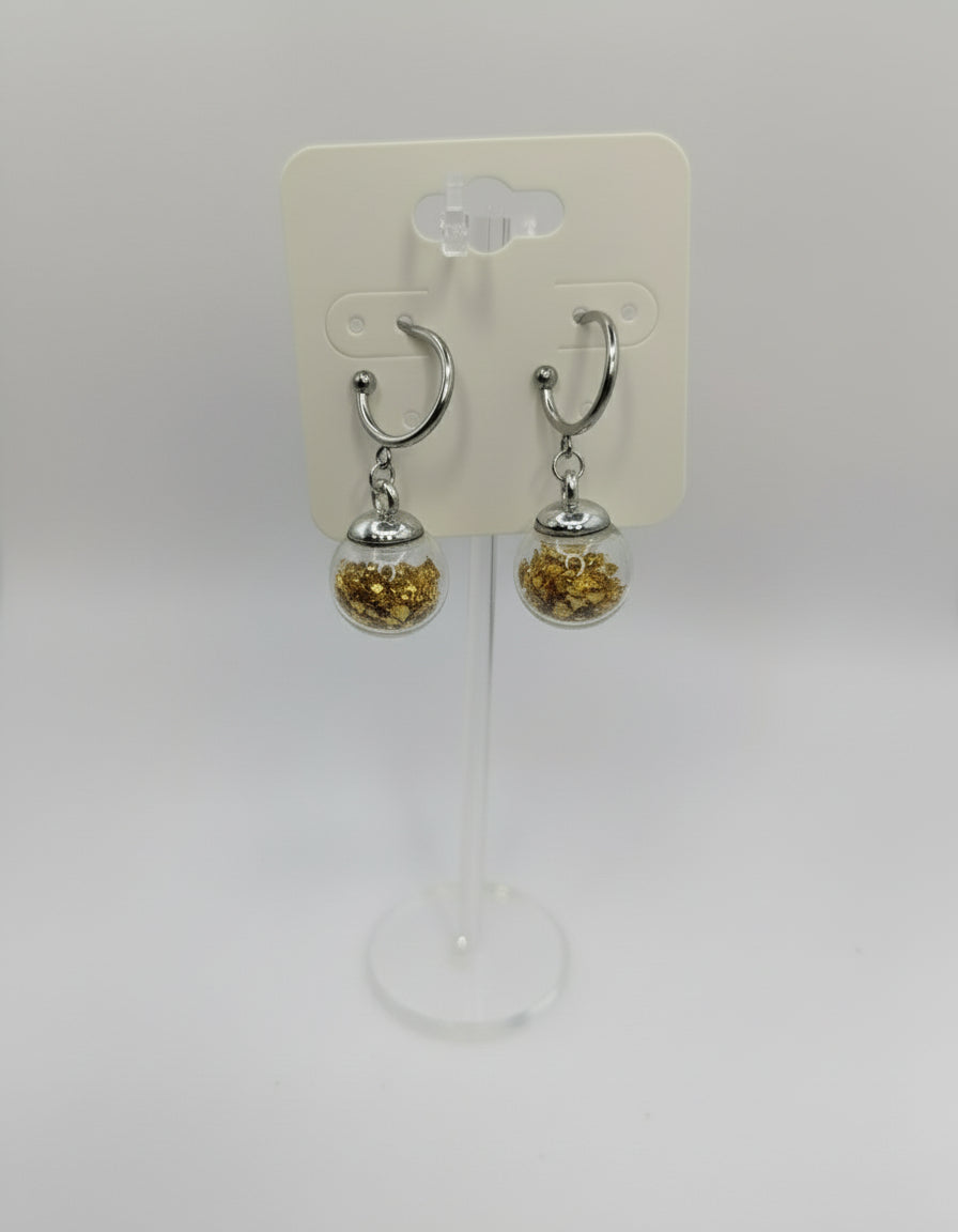 Gold Glitter Globes on Steel Hoops
