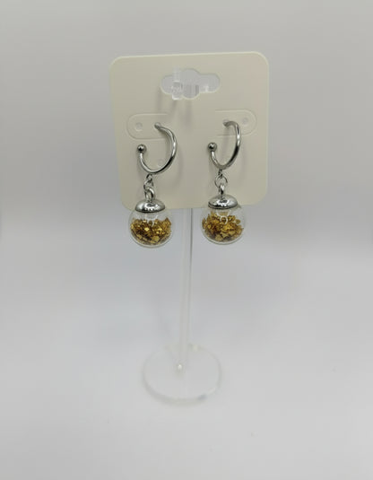 Gold Glitter Globes on Steel Hoops