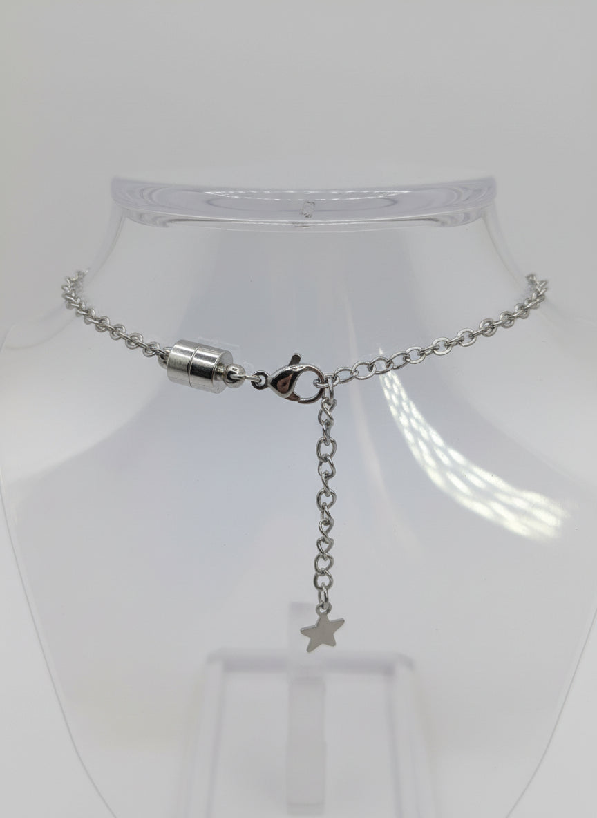 Multicolor Jewel-Tone Stone Flecks In Globe on Silver Chain Bracelet