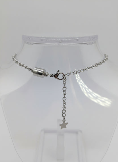 Multicolor Jewel-Tone Stone Flecks In Globe on Silver Chain Bracelet
