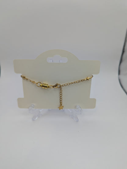 Multicolor Glitter Globe Bracelet on Gold Chain