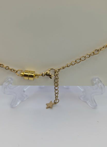 Ruby Red Rhinestone Globe Bracelet on Brass Chain