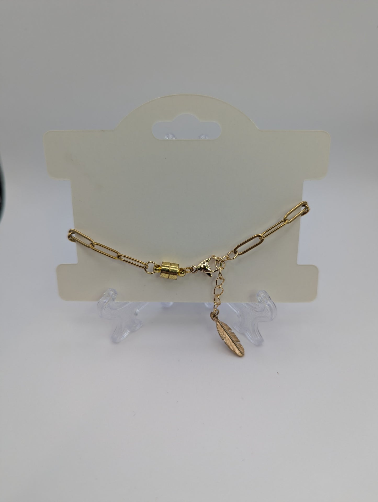 Lime Green Rhinestones Globe Bracelet on Paper-Clip Chain